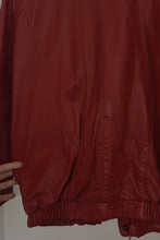 1980's RED LEATHER BOMBER JACKET | SIZE S