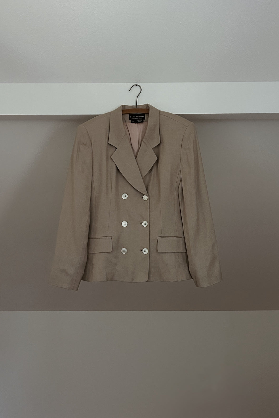1990's TEXTURED FLAX DOUBLE BREASTED BLAZER | SIZE M