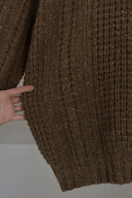 1970's SPECKLED WOOL FISHERMAN KNIT JUMPER | SIZE M