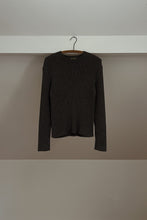 1990's J CREW CHARCOAL RIBBED COTTON KNIT JUMPER | SIZE M