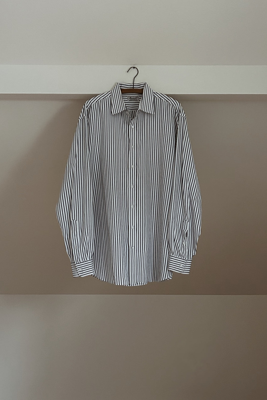 1990's CLASSIC OVERSIZED STRIPE POPLIN | SIZE L