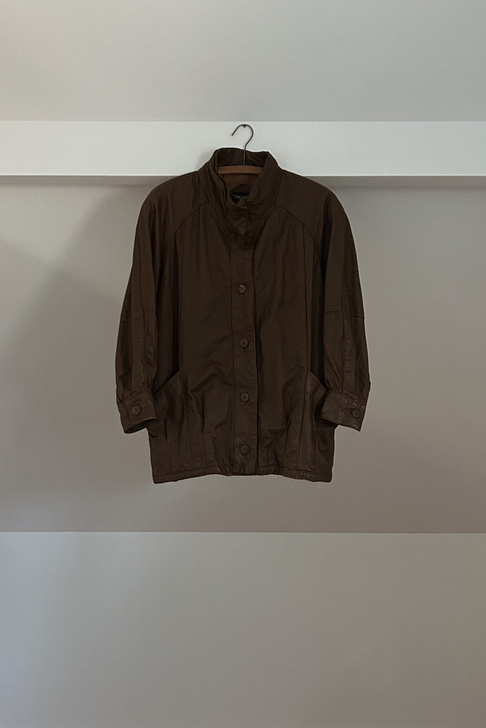 1980's PELLE CHOCOLATE LEATHER JACKET | SIZE M