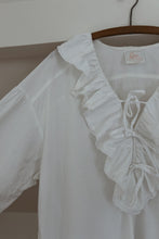 1970's EBER SAN FRAN FEMME RUFFLE TOP | SIZE L