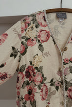 1980's PURE LINEN FLORAL BOXY SHIRT JACKET | SIZE M/L