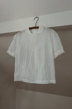 1940's PIN TUCK TISSUE COTTON BUTTON BLOUSE | SIZE S/M