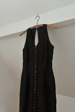 1990's PURE LINEN EMBROIDERED MINIMAL MIDI DRESS | SIZE S