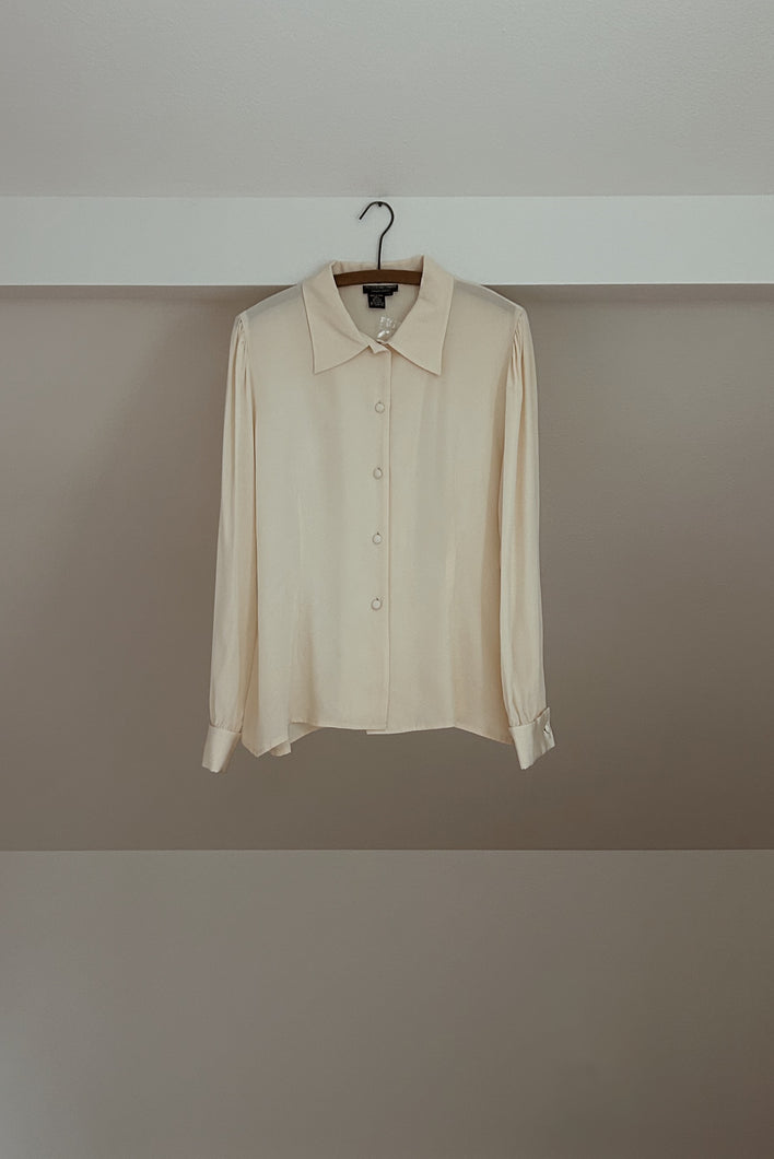 1990's DEADSTOCK PURE SILK J. PETERMAN BLOUSE | SIZE M/L