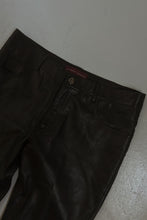 Y2K BLACK LEATHER TROUSERS | SIZE 29