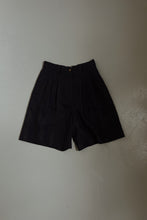 1990's PURE LINEN NAVY PLEATED TROUSER SHORTS | SIZE 26/27