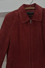 1990's BERNARDO RED SUEDE FRINGE JACKET | SIZE M/L