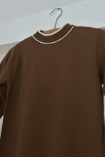 1950's DONMOOR CHOCOLATE THERMAL MOCK NECK | SIZE S