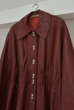 1960's RARE OXBLOOD LEATHER CAPE | SIZE M