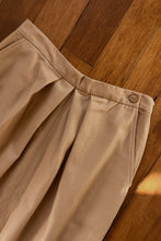 1970's CAMEL WOOL PLEATED MIDI SKIRT | SIZE S/M