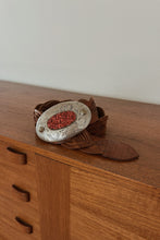 1990's WOVEN LEATHER CORAL WESTERN MEDALLION BELT | SIZE M