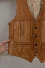 1960's BUTTERY TAWNY LEATHER VEST | SIZE S