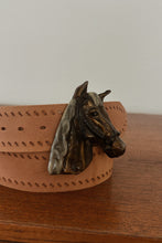 1970's HORSE RESIN ON STITCHED LEATHER BELT | SIZE M/L