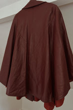 1960's RARE OXBLOOD LEATHER CAPE | SIZE M