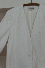 1980's WOVEN PEARL BEADED BLAZER | SIZE XL