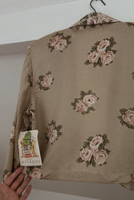 1990's MELROSE SATIN FLORAL OPEN CROP BLAZER | SIZE M