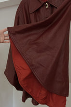 1960's RARE OXBLOOD LEATHER CAPE | SIZE M