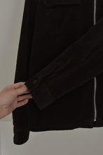 Y2K BLACK CORD ZIP JACKET | SIZE M