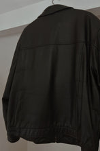 1990's CLASSIC BLACK LEATHER OVERSIZED BOMBER JACKET | SIZE L/XL