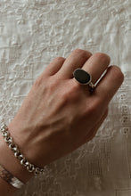1980's STERLING + BLACK STONE RING | SIZE 9