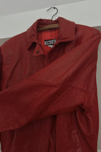 1980's RED LEATHER BOMBER JACKET | SIZE S