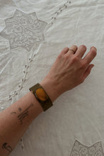 1970's RARE TRIKA BRASS + BALTIC AMBER CUFF BRACELET