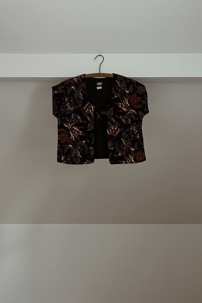 1970's QUILTED FLORAL SMOCK JACKET | SIZE S