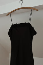 1990's BLACK FLORAL BUST BIAS CUT SLIP STYLE DRESS | SIZE M