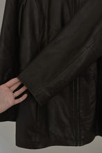 Y2K CLASSIC BUTTERY BLACK LEATHER LONG LINE JACKET | SIZE S/M