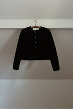 EARLY 1990's BLACK BOILED WOOL CROP JACKET | SIZE S/M