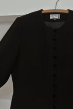 Y2K BLACK VELVET FROG BUTTON PEPLUM BLAZER | SIZE M/L