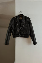 1980's CLASSIC BLACK LEATHER BIKER JACKET | SIZE S