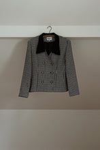 1990's PURE WOOL HOUNDSTOOTH STRUCTURED BLAZER | SIZE M/L