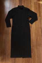 1990's BLACK RIB KNIT COTTON MOCK MIDI | SIZE S/M