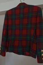 1980's CARLISLE PLAID WOOL PEPLUM BLAZER | SIZE S