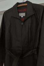 1990's CLASSIC BLACK LEATHER TRENCH JACKET | SIZE M