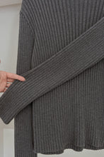1990's J CREW CHARCOAL RIBBED COTTON KNIT JUMPER | SIZE M