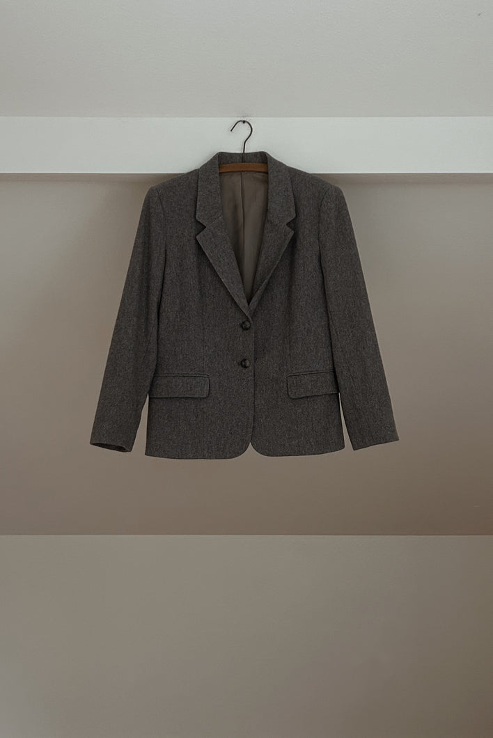 1970's MARL GREY WOOL BLAZER | SIZE S