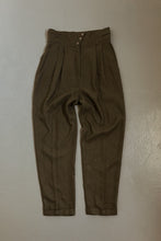 1980's MARC D'ALCY PARIS SUPER HIGH RISE OLIVE TROUSERS | SIZE 29