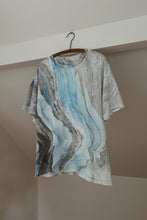 1990's BLUE MARBLED COTTON TEE | SIZE L/XL