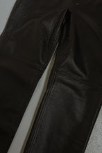 1990's / EARLY Y2K BLACK PURE LEATHER TROUSERS | SIZE 31