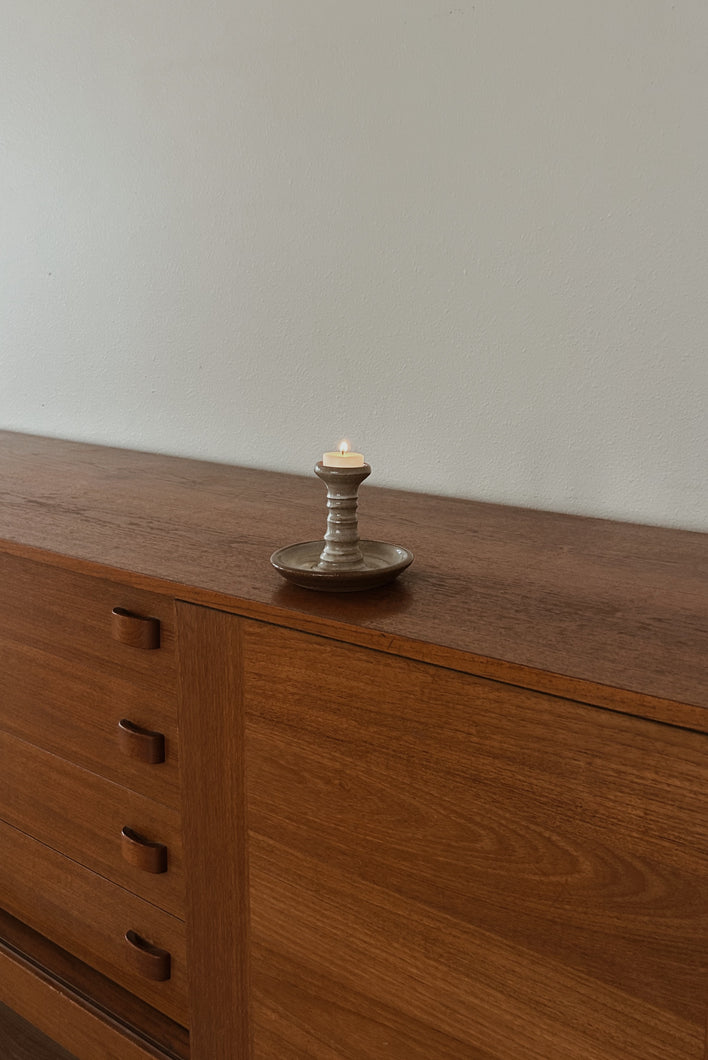MID CENTURY HAND THROWN CERAMIC CANDLE HOLDER