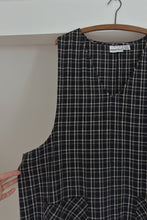 1990's LINEN + COTTON PLAID JUMPER DRESS | SIZE 3XL