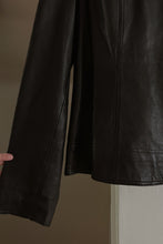 Y2K BLACK LEATHER SHIRT JACKET | SIZE L