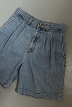 1990's EDDIE BAUER DENIM PLEATED TROUSER SHORTS | SIZE 28