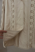 1970's PURE RAW SILK PLEATED LACE BUTTON BLOUSE | SIZE S/M