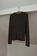 1990's J CREW CHARCOAL RIBBED COTTON KNIT JUMPER | SIZE M